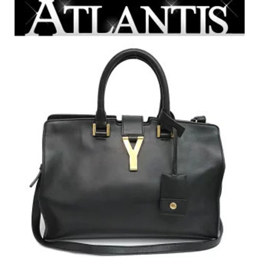 Saint Laurent Paris Cabas Handbag Leather Black